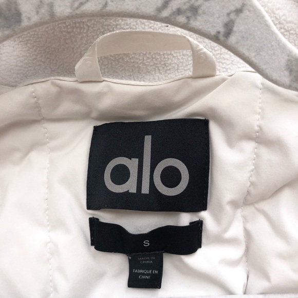 Alo Yoga Polar Fleece Cropped Wintry Mix Jacket Ivory S - Picture 8 of 14